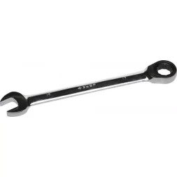 Ключ ЗУБР "ПРОФИ" гаечный комбинированный трещоточный, Cr-V сталь, хромированный, 17мм 27074-17