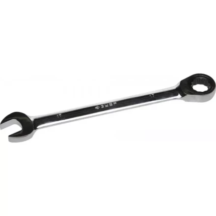 Ключ ЗУБР "ПРОФИ" гаечный комбинированный трещоточный, Cr-V сталь, хромированный, 17мм 27074-17 купить в Надыме