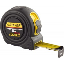 Рулетка STAYER &quot;PROFI&quot; &quot;AREX&quot;, двухкомпонентный противоударный корпус, упрочненное полотно, 5м/25мм 3410-05-25_z01