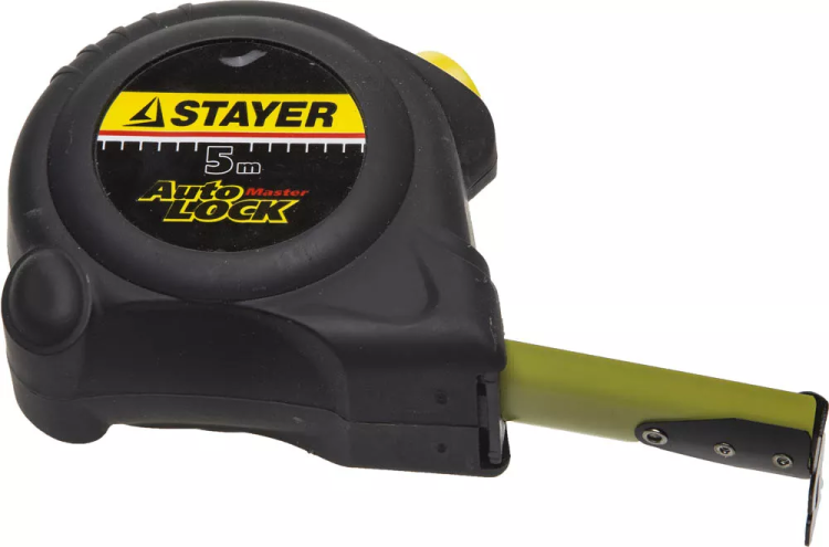 Рулетка STAYER "MASTER" "AUTOLOCK", корпус с резиновым напылением, автостоп, 5мх25мм 2-34126-05-25_z01 купить в Надыме