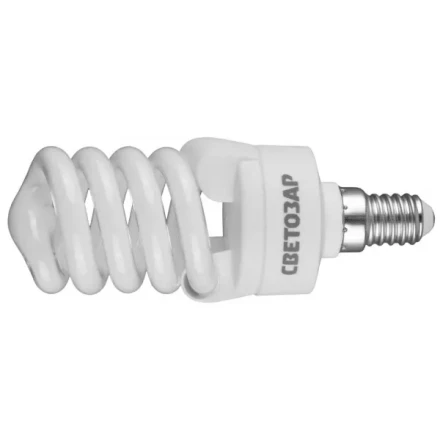 Энергосберегающая лампа СВЕТОЗАР "КОМПАКТ" спираль,цоколь E14(миньон),Т2,яркий белый свет(4000 К), 10000 час, 15Вт(75) 44353-15_z01 купить в Надыме