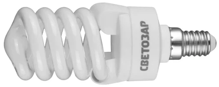 Энергосберегающая лампа СВЕТОЗАР "КОМПАКТ" спираль,цоколь E14(миньон),Т2,яркий белый свет(4000 К), 10000 час, 15Вт(75) 44353-15_z01 купить в Надыме