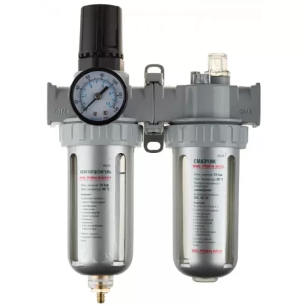 Набор аксессуаров KRAFTOOL "INDUSTRIE QUALITAT" для пневмосистем: манометр, влагоотделитель, смазчик 6505 купить в Надыме