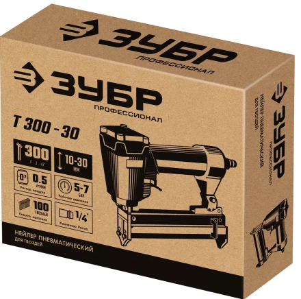 ЗУБР Т300-30 пневматический нейлер для гвоздей 18Ga, тип 300 (10-30 мм), Профессионал (31932) купить в Надыме