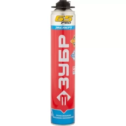 Пена ЗУБР "ЭКСПЕРТ" ПРО 65 профессиональная, монтажная, пистолетная, всесезонная, 850мл 41147_z01