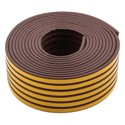 Уплотнитель резиновый, 24 м, профиль "E", коричневый Сибртех 88906 купить в Надыме