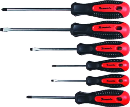 Набор профессиональных отверток Fusion CrV 3-компонентная рукоятка antislip 6 шт. Matrix 13351 купить в Надыме