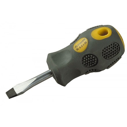 Отвертка STAYER &quot;PROFESSIONAL&quot; &quot;MAX-GRIP&quot; слесарная, Cr-V, намагниченная, SL 6,5х38мм 2580-38-6.0 G купить в Надыме