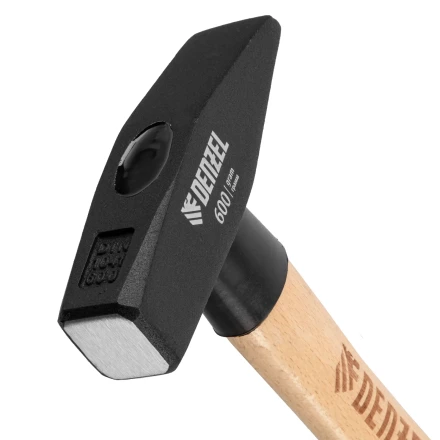 Молоток слесарный, 600 г Denzel, кованый квадратный боек, буковая рукоятка, 10431 купить в Надыме