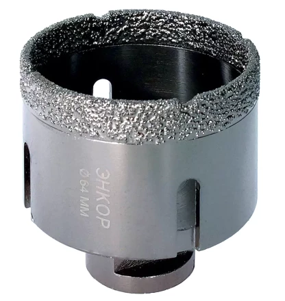 Коронка алмазная по керамограниту D 64 мм для УШМ сух. рез Энкор 48314 купить в Надыме