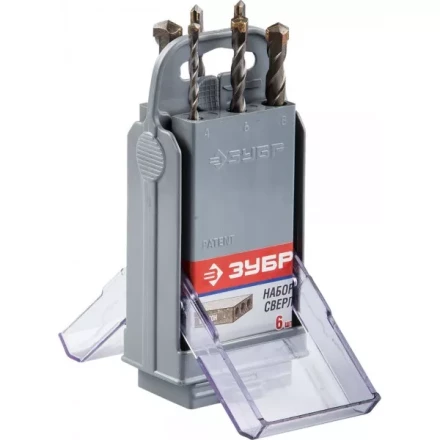 Набор ударных сверл ЗУБР "МАСТЕР" по бетону, 4, 5, 6х2шт, 8, 10мм, 6шт в супер боксе 2922-H6-SB купить в Надыме