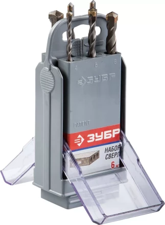 Набор ударных сверл ЗУБР "МАСТЕР" по бетону, 4, 5, 6х2шт, 8, 10мм, 6шт в супер боксе 2922-H6-SB купить в Надыме