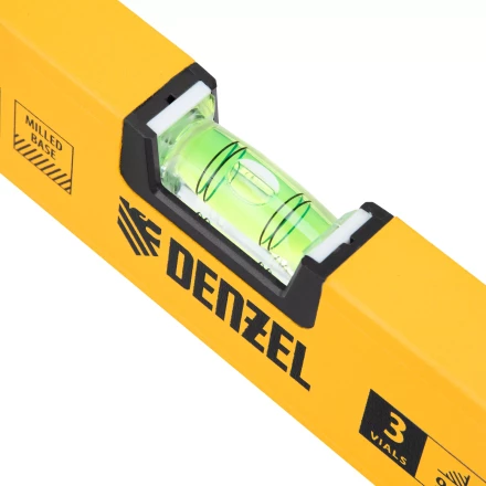 Уровень алюминиевый Denzel, магнит, фрезерованный, 3 глазка (1 зеркал.), 0,5 мм/м, 1000 мм, 33693 купить в Надыме
