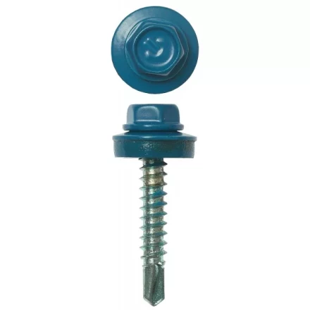 Саморезы ЗУБР окраш., RAL 5009 небесно-голуб., для крепл. кров. матер. к дерев. обреш., 4.8x29мм, 400шт 4-300315-48-029-5009 купить в Надыме