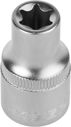 Головка торцовая ЗУБР &quot;МАСТЕР&quot; (1/2&quot;), Cr-V, E-TORX, хроматированное покрытие, E12 27719-12 купить в Надыме