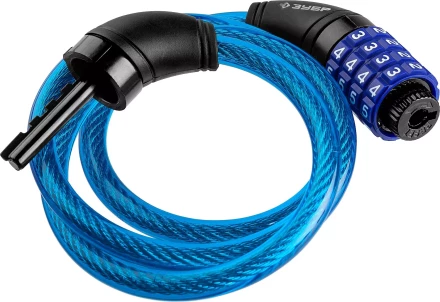 Замок ЗУБР "ПРОФЕССИОНАЛ", тросовый, кодовый, с изменяемым кодом, длина троса - 950мм, d 10мм 37262-95_z01 купить в Надыме