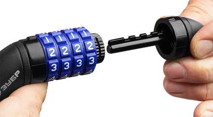 Замок ЗУБР "ПРОФЕССИОНАЛ", тросовый, кодовый, с изменяемым кодом, длина троса - 950мм, d 10мм 37262-95_z01 купить в Надыме