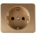 Розетка СВЕТОЗАР "ГАММА" с заземлением, одинарная, без вставки и рамки, цвет золотой металлик, 16А/~250В SV-54105-GM купить в Надыме