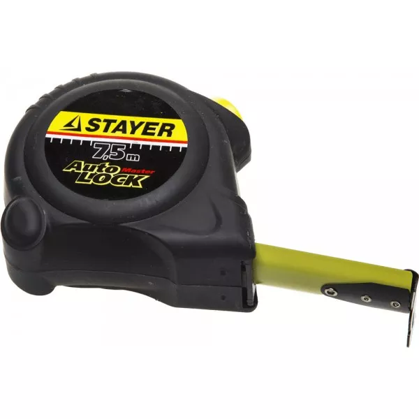 Рулетка STAYER "MASTER" "AUTOLOCK", корпус с резиновым напылением, автостоп, 7,5мх25мм 2-34126-07-25_z01 купить в Надыме