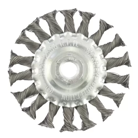 Щетка для УШМ 100 мм М14 плоская крученая проволока 0,8 мм MTX 74643 купить в Надыме