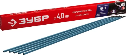 ЗУБР Д 4.0 х 450 мм, 1 кг в коробке, МР-3 рутиловый, электрод сварочный (40011-4.0) купить в Надыме
