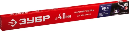 ЗУБР Д 4.0 х 450 мм, 1 кг в коробке, МР-3 рутиловый, электрод сварочный (40011-4.0) купить в Надыме