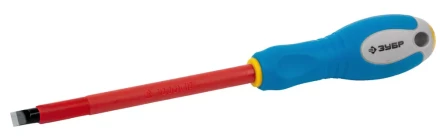 ЗУБР "ПРОФИ ЭЛЕКТРИК". Отвертка Cr-V, трехкомпонент рукоятка, высоковольтная до ~1000В, SL, 8,0x175 мм 25261-8.0-175 купить в Надыме