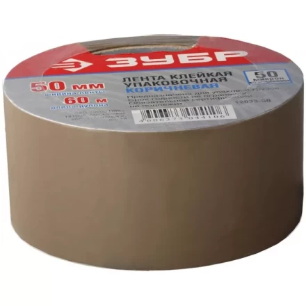 Лента ЗУБР "МАСТЕР" клеящая,   коричневая, усиленная прочность,  толщина 50 мк, 38мм х 60м 12033-38 купить в Надыме