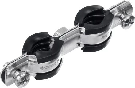 ЗУБР 3/8, цинк, 8 шт, двойной трубный хомут (37890-15-19) купить в Надыме