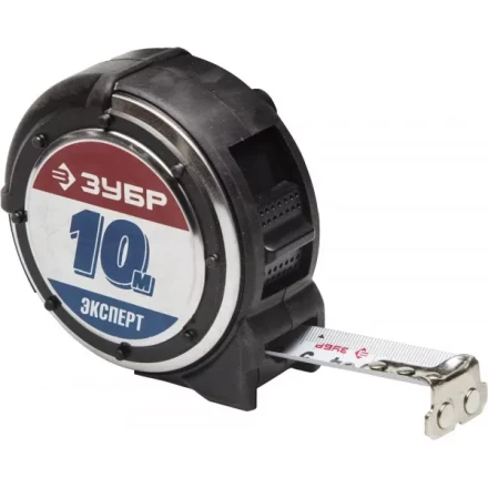 Рулетка ЗУБР "ЭКСПЕРТ" "АНТЕЙ", металлический обрезиненный корпус, полотно с нейлоновым напылением, 10мх25мм 34053-10-25 купить в Надыме