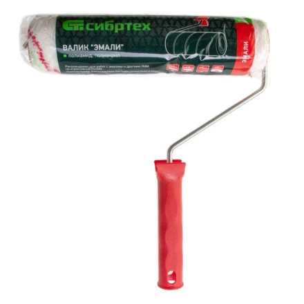 Валик "Эмали", 250 мм, ворс 12 мм, D - 48 мм, D ручки - 6 мм, полиамид, полиакрил Сибртех 80197 купить в Надыме