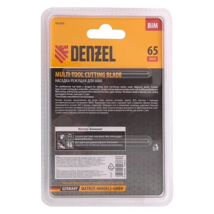 Насадка для МФИ режущая прямая, BiM, по металлу и дереву, 65 x 1.2 мм, мелкий зуб Denzel 782303 купить в Надыме