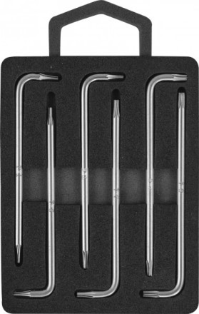 Комплект угловых ключей TORX с центрированным штифтом Т4-Т9  6предметов S2  H09MT06S Jonnesway 47101 купить в Надыме