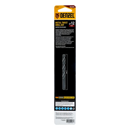 Сверло спиральное по металлу Denzel 12 x 205 мм, Р6М5, Golden Tip, удлиненное 718265 купить в Надыме