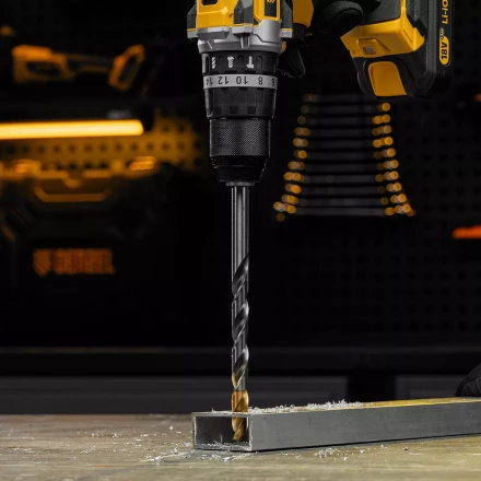 Сверло спиральное по металлу Denzel 12 x 205 мм, Р6М5, Golden Tip, удлиненное 718265 купить в Надыме