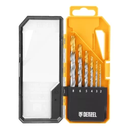 Набор сверл по металлу Denzel, 2-8мм, Р6М5-TiN, Golden Tip, 6 шт, 723000