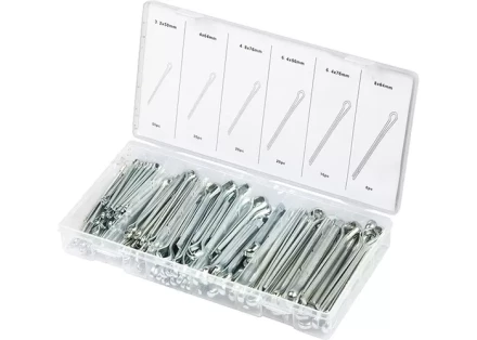 Набор шплинтов S головки х L: 3,2х50, 4х64, 4,8х76, 6,4х25, 6,4х76, 8х64 мм 144 предмета СИБРТЕХ 47603 купить в Надыме