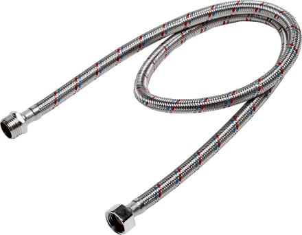 Подводка гибкая ЗУБР для воды, оплетка из нержавеющей стали, г/ш 1/2" - 1м 51005-G/S-100 купить в Надыме