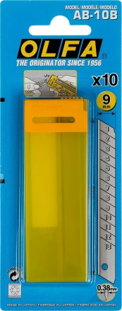 Лезвие OLFA сегментированное, 9х80х0,38мм, 10шт OL-AB-10B купить в Надыме