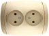 Розетка СВЕТОЗАР "АКЦЕНТ" двойная в сборе, без заземления, цвет золотой металлик, 16А/~250В SV-54202-GM купить в Надыме