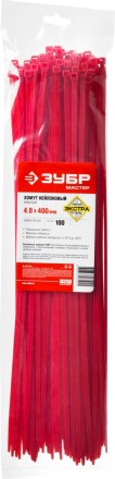 Хомуты нейлоновые ЗУБР &quot;МАСТЕР&quot; красные, 4,8 мм x 400 мм, 100 шт 309040-48-400 купить в Надыме