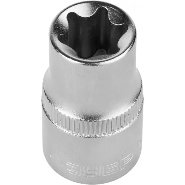 Головка торцовая ЗУБР "МАСТЕР" (1/2"), Cr-V, E-TORX, хроматированное покрытие, E14 27719-14 купить в Надыме