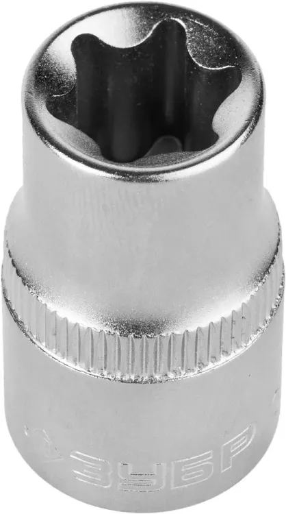 Головка торцовая ЗУБР "МАСТЕР" (1/2"), Cr-V, E-TORX, хроматированное покрытие, E14 27719-14 купить в Надыме