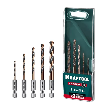 Набор сверл по металлу, хвостовик НЕХ-1/4, сталь М35-Со5% 29652-H5 купить в Надыме