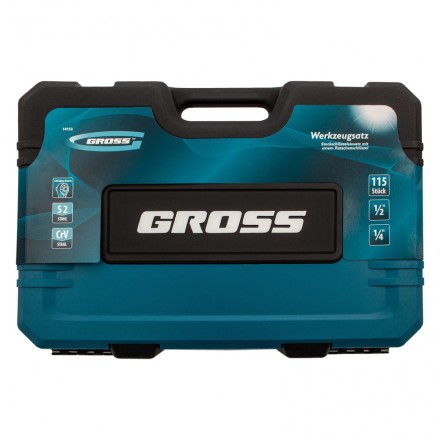 Набор инструментов 115 предметов, 120 зубьев, CrV, 1/4&quot;, 1/2&quot; Gross 14152 купить в Надыме