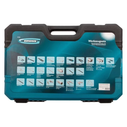 Набор инструментов 115 предметов, 120 зубьев, CrV, 1/4", 1/2" Gross 14152 купить в Надыме