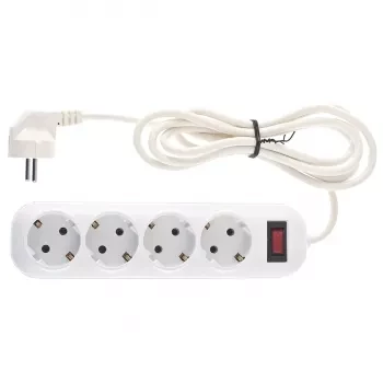 Удлинитель бытовой серия EF, с заземлением и выключателем, 2м, 4 розетки, 10A Stern 95775 купить в Надыме