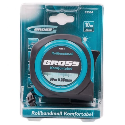 Рулетка Komfortabel 10 м х 25 мм обрезиненный корпус Gross 32564 купить в Надыме
