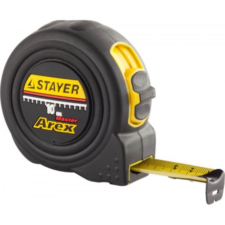 Рулетка STAYER &quot;PROFI&quot; &quot;AREX&quot;, двухкомпонентный противоударный корпус, упрочненное полотно, 10м/25мм 3410-10_z01 купить в Надыме