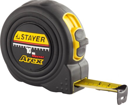 Рулетка STAYER &quot;PROFI&quot; &quot;AREX&quot;, двухкомпонентный противоударный корпус, упрочненное полотно, 10м/25мм 3410-10_z01 купить в Надыме